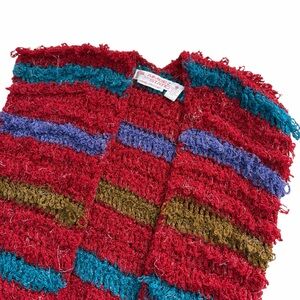 VTG Gil Aimbez for Station Hand Crochet Cardigan Vest Womens Small Metallic 90s